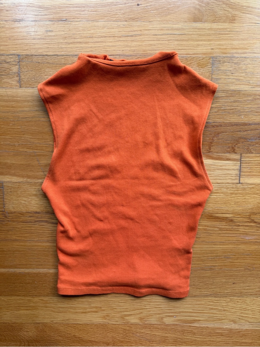 Zara Orange Sleeveless Mock Neck Top - Size Small